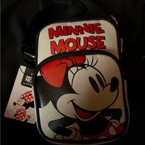 Disney Black and White Crossbody Bag with Minnie Mouse Design